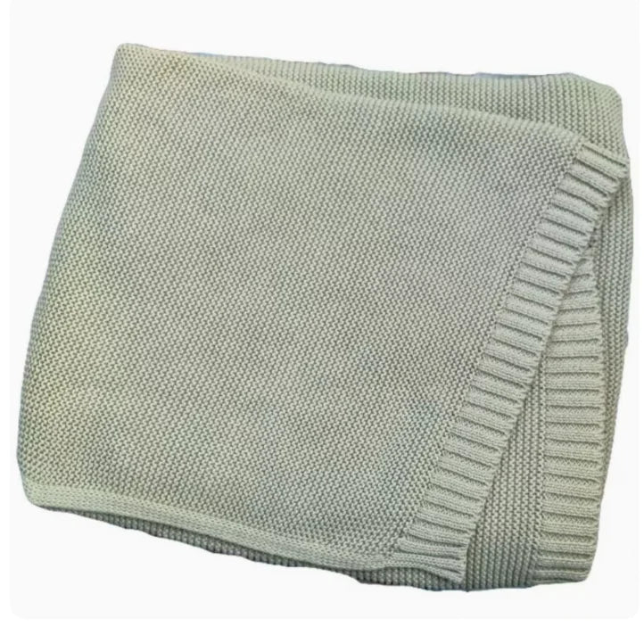 Personalized Kid Name Baby Blanket Embroidered New Born Baby Blanket Stroller Swaddles Breathable Cotton Knitted Blanket Bedding