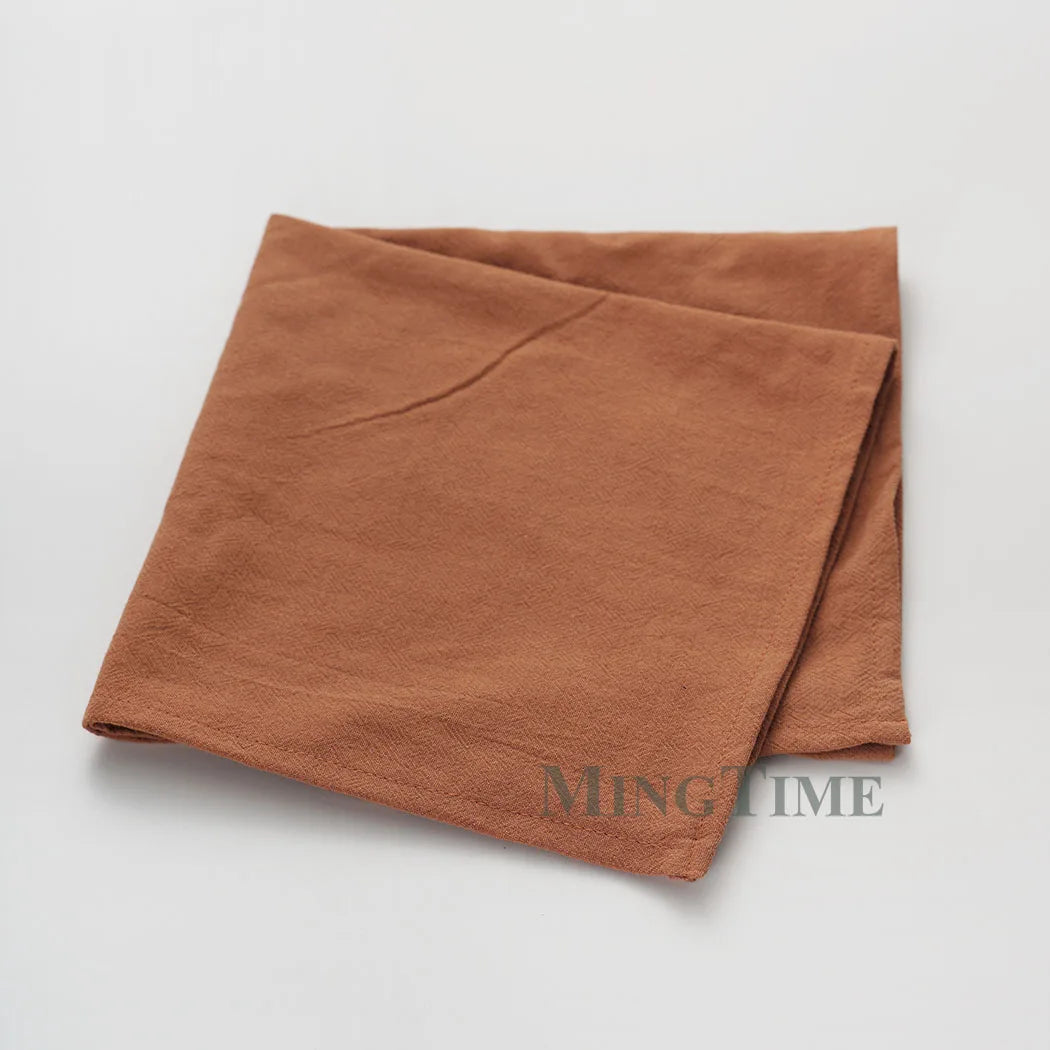 12pcs Napkins 40X40CM Plain Washed Cotton Tea Towel Dining Place Mats Wedding Party Christmas Linen Kitchen Cloths Table Decor