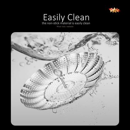 GEDO Foldable and Detachable Steaming Plate 277mm Diameter Steamer with Drainage Holes Easily Clean Chinese Breakfast Cookware