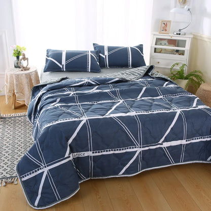 Daisy Printed Quilted Summer Quilt and Pillowcase or Single Quilts Soft Breathable Single Double Blanket Washable Thin Comforter