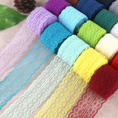 4,5 cm Spitzenband 10meter/roll weiß schwarz rosa rot blau grün grün lila beige orange gelb burgund burgund kaffee spitzen bandetiy diy bastel