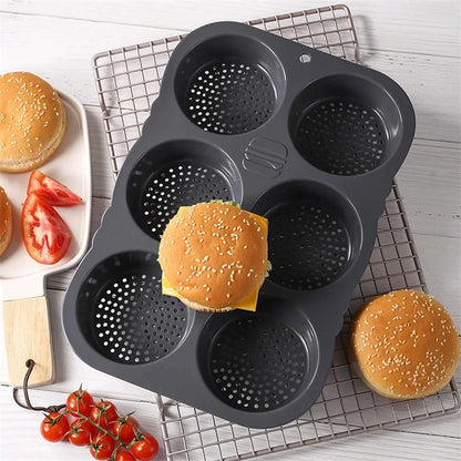 Hamburger Baking Mold Silicone mould Food Grade Bread Bun Baked Plate Non-Stick cake Pan Home Kitchen Bakeware BPA Free