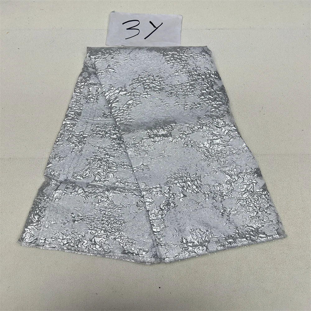 African Sequins Beaded Lace Fabrics  3 yards High Quality Sequence Embroidery French Nigerian Lace Fabric For Wedding Sewing