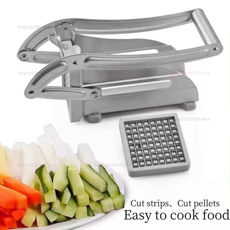 Multifunctionele handmatige fritessnijder Roestvrijstalen groentesnijder Snel snijgereedschap voor thuiskeuken koken en voedselbereiding