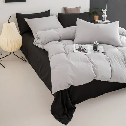 Solid Color Quilt Cover New Milled Washed Cotton Single Bed Duvet Europe US Popular Skin-friendly 220x240 Double Use Bedding