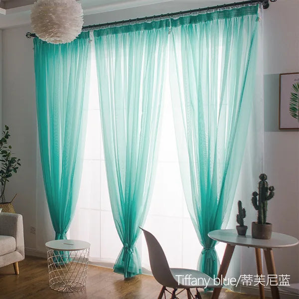 1side Romantic Home Decor Rose Voile Perspective Curtains Living Room Window Curtains Tulle Sheer Curtains only window screening