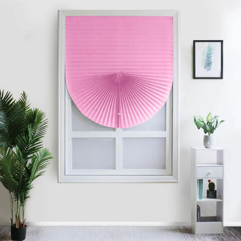 1Pc Half Shades Self-adhesive Windows Nonwoven Folding Curtain Bathroom Balcony Living Room Balcony Curtains Pleated Blinds