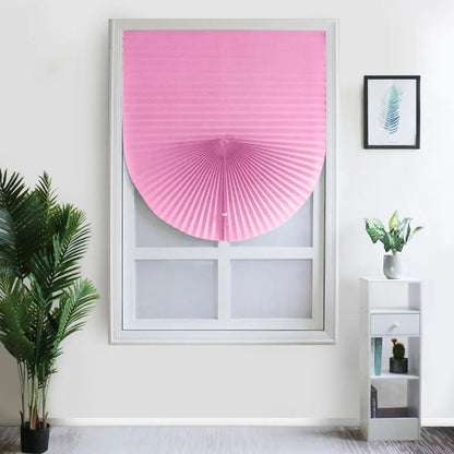 1Pc Half Shades Self-adhesive Windows Nonwoven Folding Curtain Bathroom Balcony Living Room Balcony Curtains Pleated Blinds