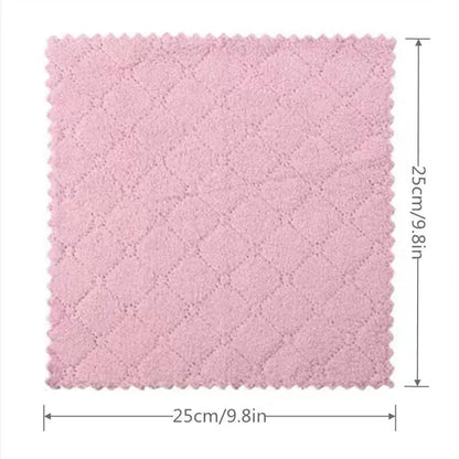 5 pieces of double-sided coral velvet dishcloth for household kitchen cleaning