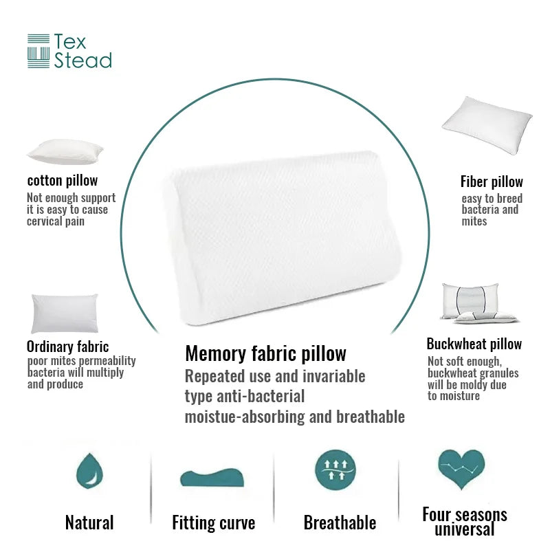 1pc Memory Foam Pillow For Sleeping, Ergonomic Contour Cervical Pillow, Neck Support Pillow For Bed