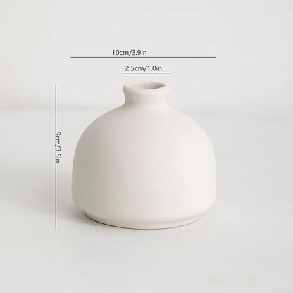 Nordic minimalist creative ceramic small flower vase for home, living room flower arrangement, green plants, tableware, dried fl