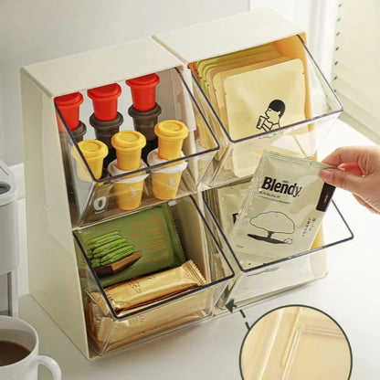 1PC Tea Bag Organizer Drawer Rack Coffee Organizer Office Milk Mask Lipstick Cosmetics Rack Kitchen Dormitory Essential