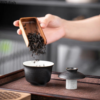 Light Luxury Portable Ceramic Tea Set Creative Office Kung Fu Tea Set Chinese Outdoor Travel Quick Tea Cup Set Friend Gift