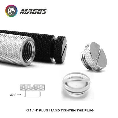 PC Water Cooling Water Plug Fittings & Water Stop End Cap για την κατασκευή υπολογιστών σφράγιση του συνδετήρα Black/Silver 2PCS/LOT