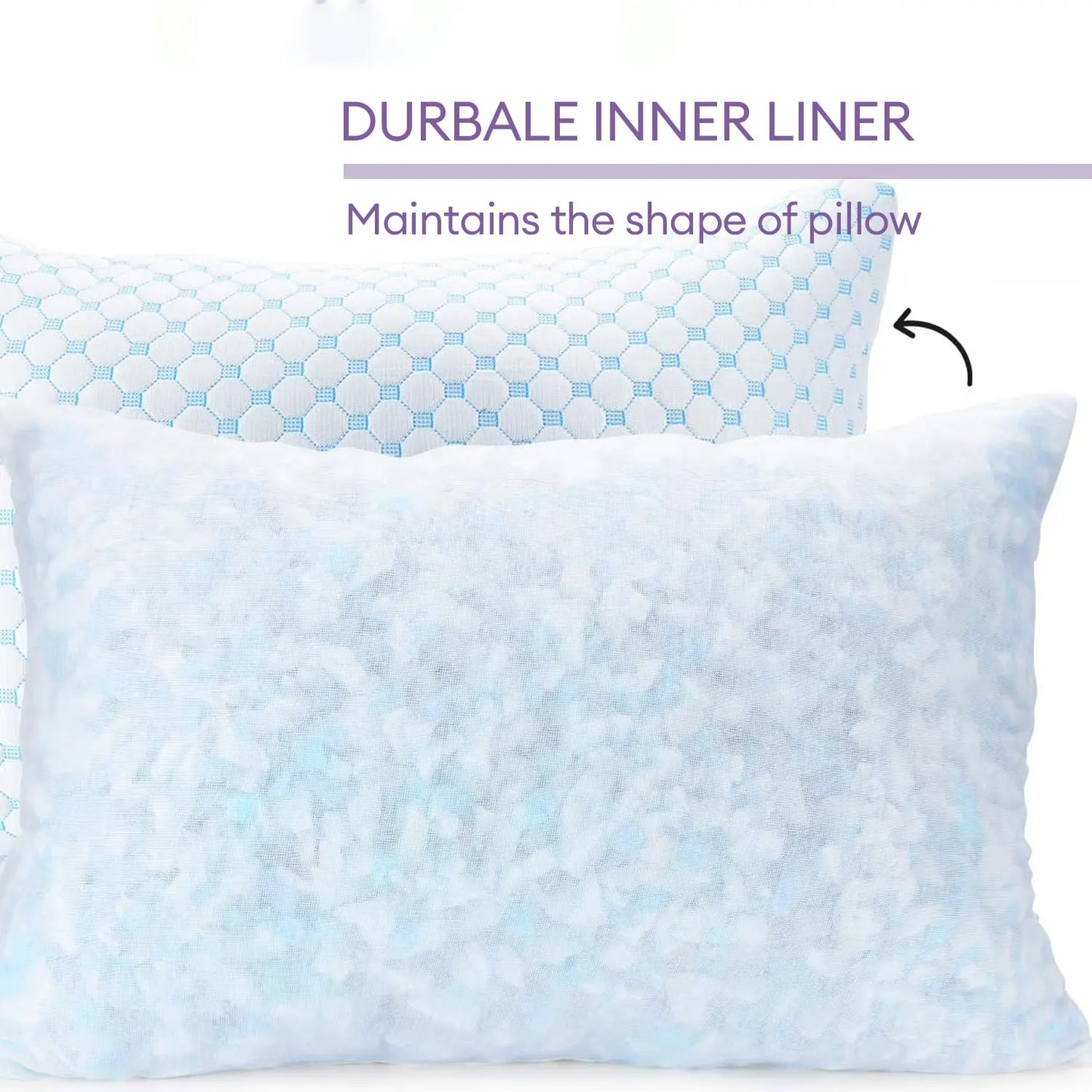 Cooling Pillow Memory Foam Pillows with Zipper Adjustable Firmness for Sleeping Cold Pillow (Two Sides Design)