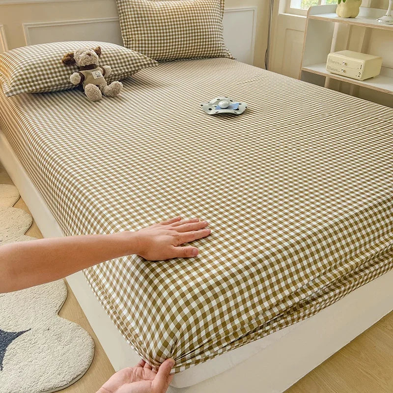 New Fitted Sheet with Elastic Bands Non Slip Adjustable Mattress Cover for Double King Queen Bed 150x200 180x200 220x200cm