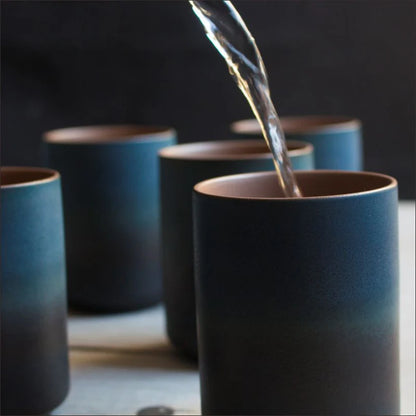 1pc Restaurant Kiln Coffee Cup 200ML Japanese Tea Cup High Temperature Resistant Ceramic Retro Style  Gradient Mug Drinkware