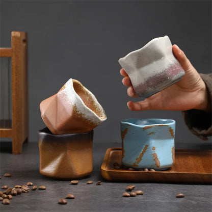 Kiln Turned Coffee Cup Kiln Turned Small Cup Kung Fu Tea Bowl Retro Ceramic Tea Cup Hot Sale Stoneware Master Cup