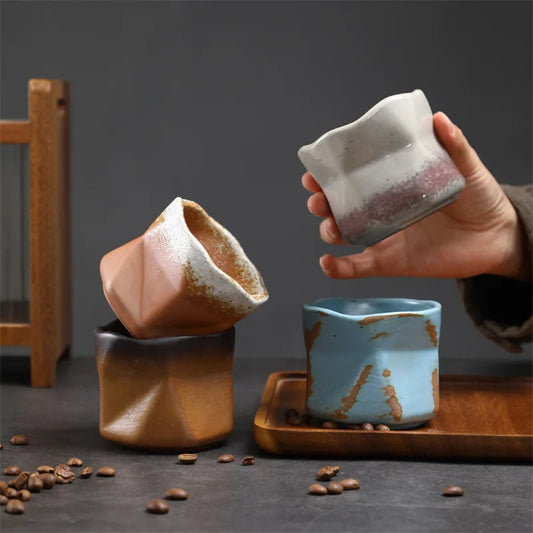 Kiln Turned Coffee Cup Kiln Turned Small Cup Kung Fu Tea Bowl Retro Ceramic Tea Cup Hot Sale Stoneware Master Cup