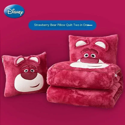Disney Stitch Throw Pillow Blankets Two In One Kawaii Flannel Pillow Thickened Nap Blanket Living Room Child Bedroom Decoration