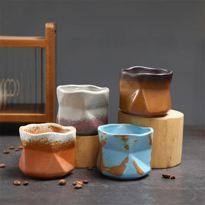 Kiln Turned Coffee Cup Kiln Turned Small Cup Kung Fu Tea Bowl Retro Ceramic Tea Cup Hot Sale Stoneware Master Cup