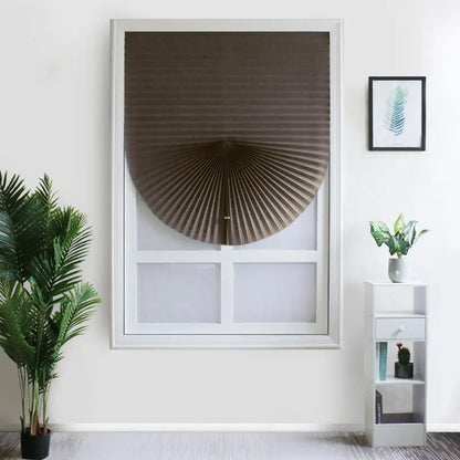 1Pc Half Shades Self-adhesive Windows Nonwoven Folding Curtain Bathroom Balcony Living Room Balcony Curtains Pleated Blinds