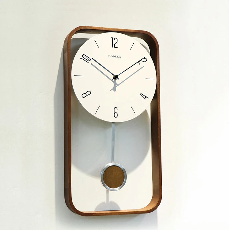 Holz-Vintage-Wanduhren, modernes Wohnzimmer mit Pendel, luxuriöse große Uhren, Wanduhr, modernes Design, Heimdekoration, Geschenkideen