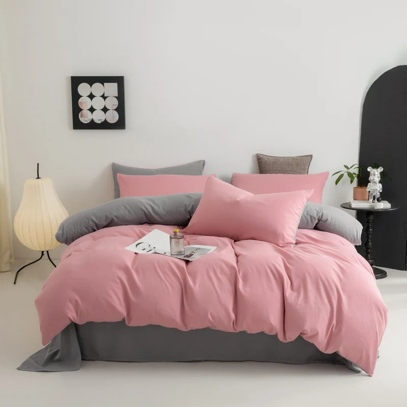 Solid Color Quilt Cover New Milled Washed Cotton Single Bed Duvet Europe US Popular Skin-friendly 220x240 Double Use Bedding