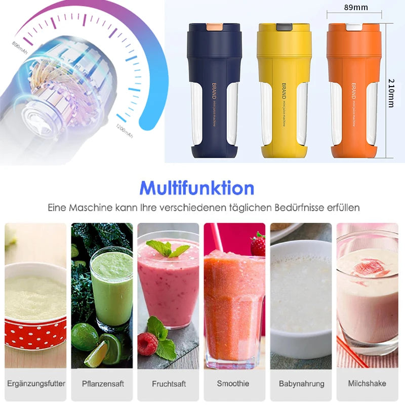 Juicer electric Mini Portable Blender Mixere de fructe Extractoare de fructe Extractoare de fructe multifuncționale Maker Machine Smoothies Blender Smoothies