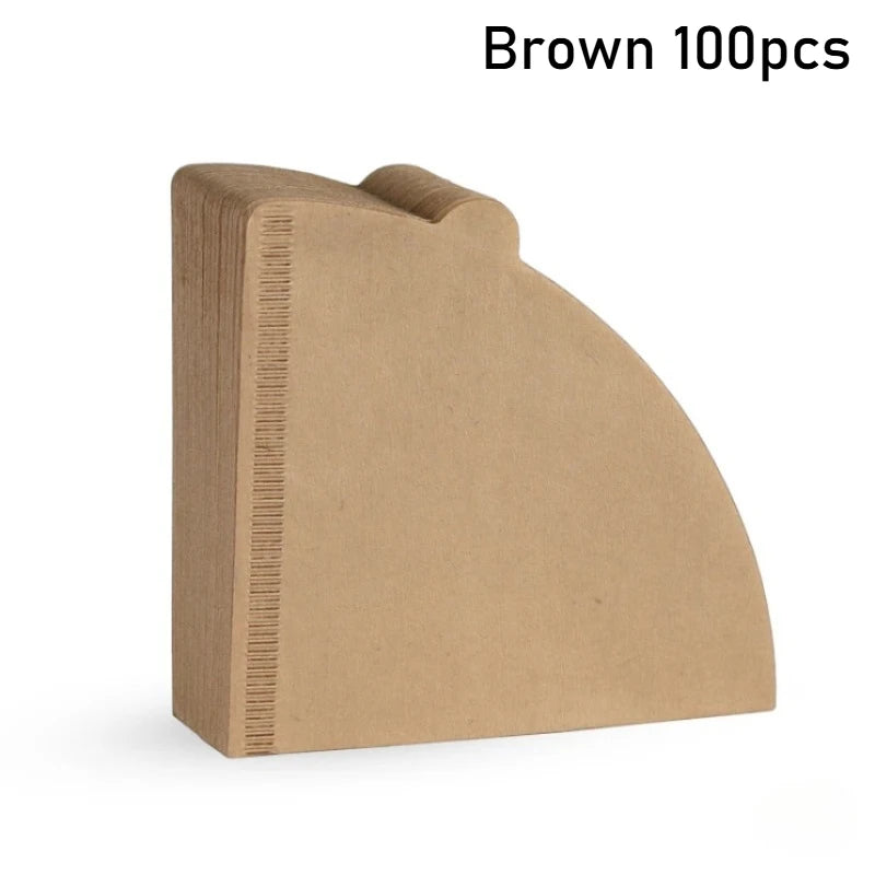 V-Shape Coffee Filter Paper for Barista - Premium Drip & Espresso Filters (50/100/200Pcs) - Natural Unbleached, Fast Drainage
