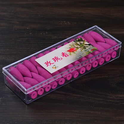 50 Capsules/box of Backflow Incense Cone Aloes Sandalwood DIY Home Office Backflow Smoke Appreciation Meditation Sedation