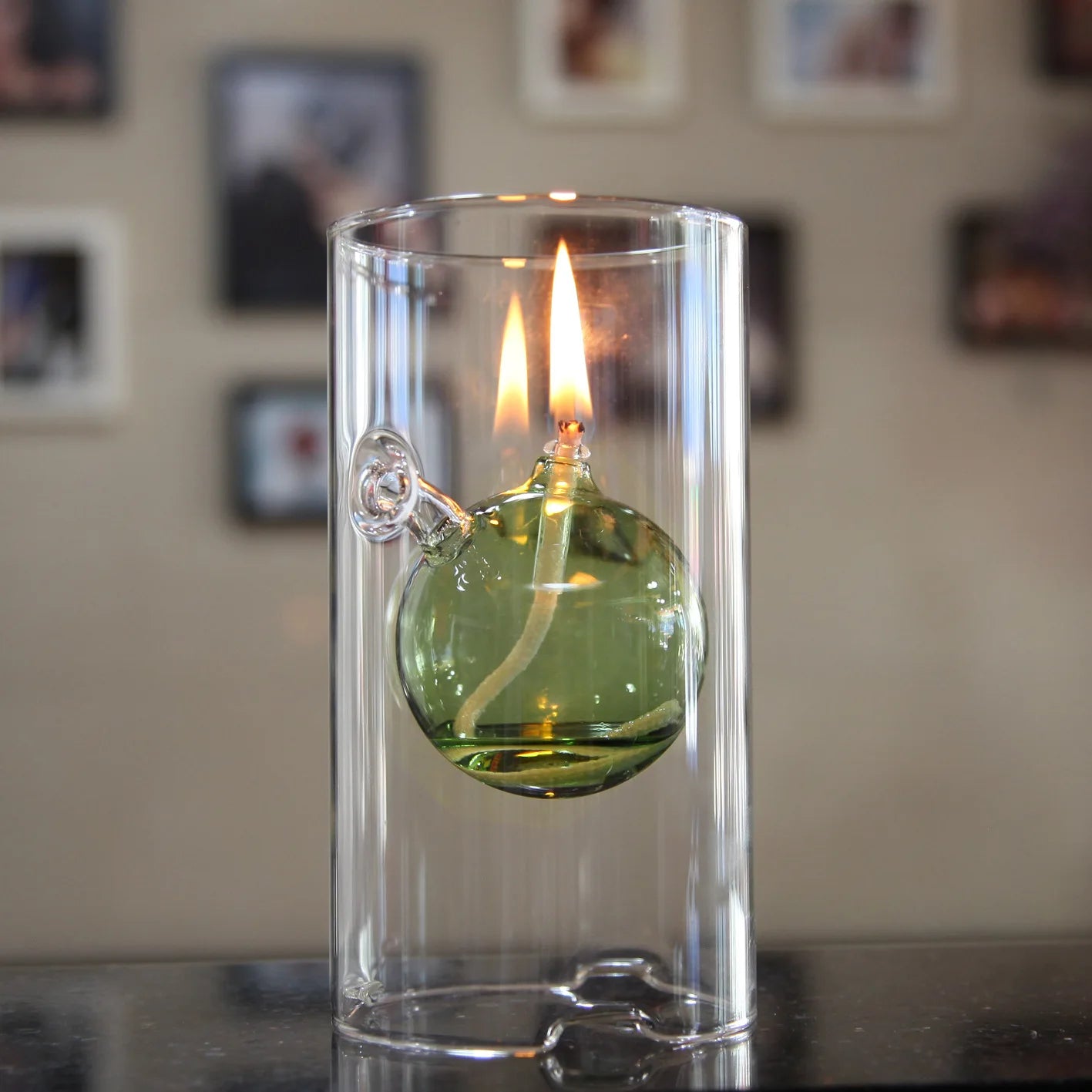 Transparent Glass Candlestick 15CM Oil Lamp Interior light Chamber Glass Oil Lamp Vintage Candle holder Lamp oil not included