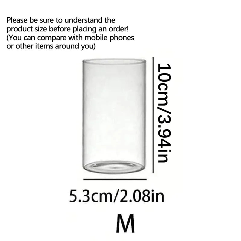 Large capacity Cylinder Wedding Glass Cup Candlestick Straight Tube Glass Vase Dining Table Candle Decoration Art Storage Jar