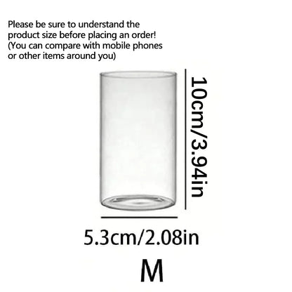 Large capacity Cylinder Wedding Glass Cup Candlestick Straight Tube Glass Vase Dining Table Candle Decoration Art Storage Jar