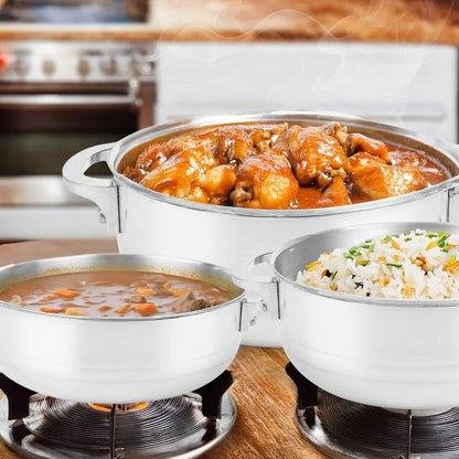 Nonstick Aluminum Caldero Set 8Piece Cookware with Lids Ideal for Stews Soups Rice 2 Qt 3.5 Qt 7 Qt 13 Qt Pots Silver