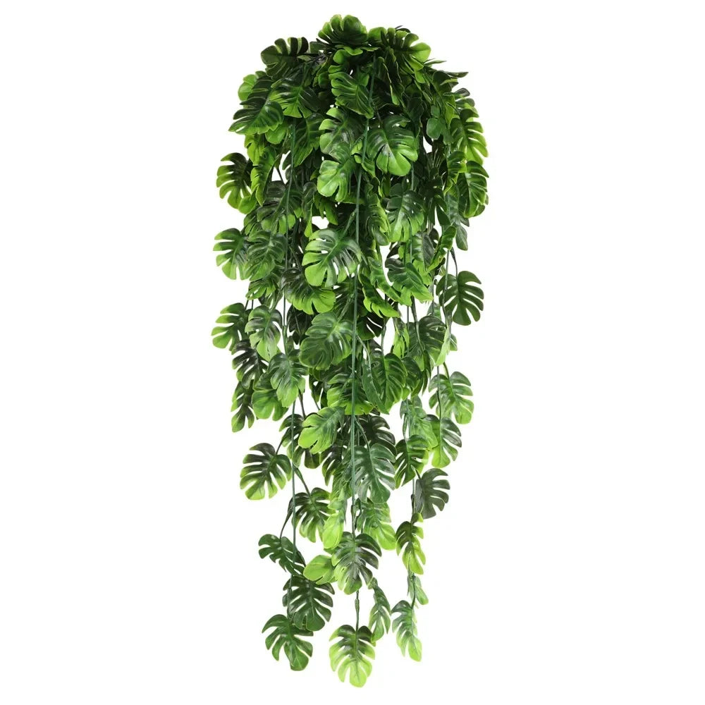 80cm Persian fern Leaves Vines Home Room Decor Hanging Artificial Plant Plastic Leaf Grass Wedding Party Wall Balcony Decoration