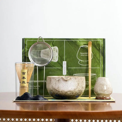 Bamboo Ceramic Japanese Matcha Tea Set Reusable Chasen Stirring Tea Sticks Matcha Spoon Matcha Whisk Set