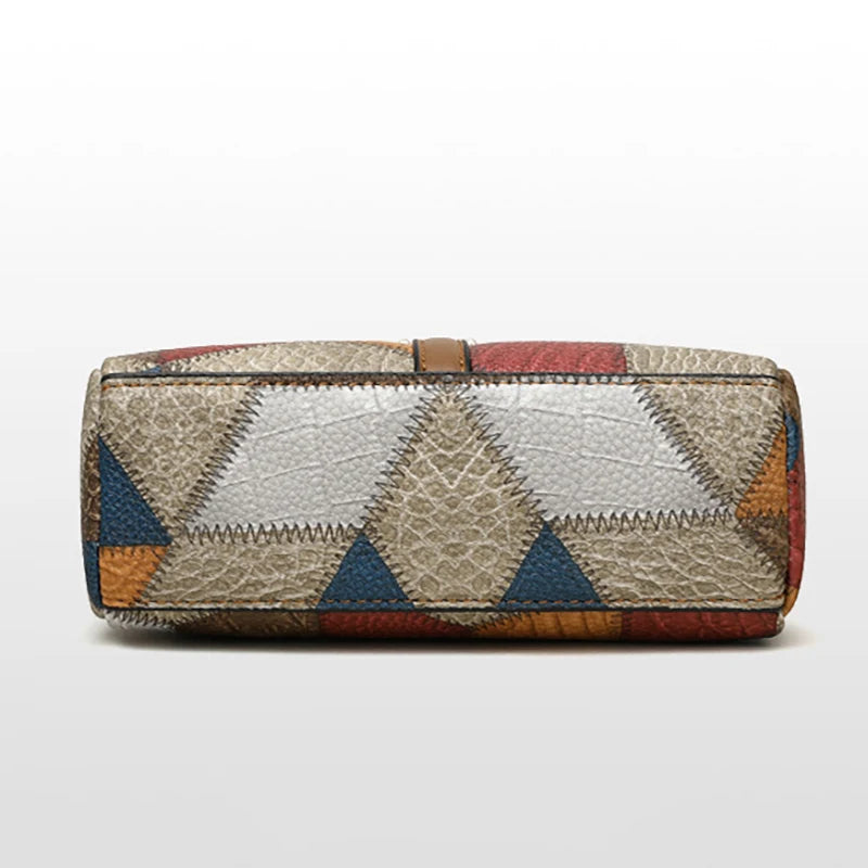 Mini Colorblock Crossbody Bag, Retro Rhombus Patroon Purse, Mode schoudertas voor vrouwen