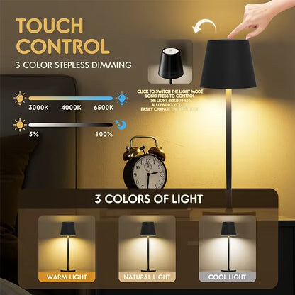 Wireless Wine Bottle Lamp USB Rechargeable Table Light Touch Control Dimming LED Table Lamp for Bar Club Cafe Atmosphere Decor