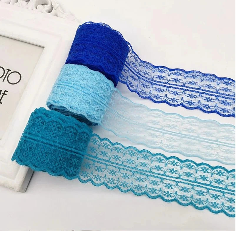 10Meters/Roll 4.5cm Width Lace Ribbon Trim Fabric Solid Color Lace For Apparel Sewing Webbing Trimming Gift Packing DIY Crafts