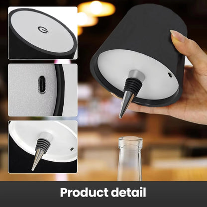 USB Charge Bottle Table Lamp Touch Control 3 Colors and Stepless Dimming Night Lamp For Restaurant Bar Wine Bottles Desk Lights