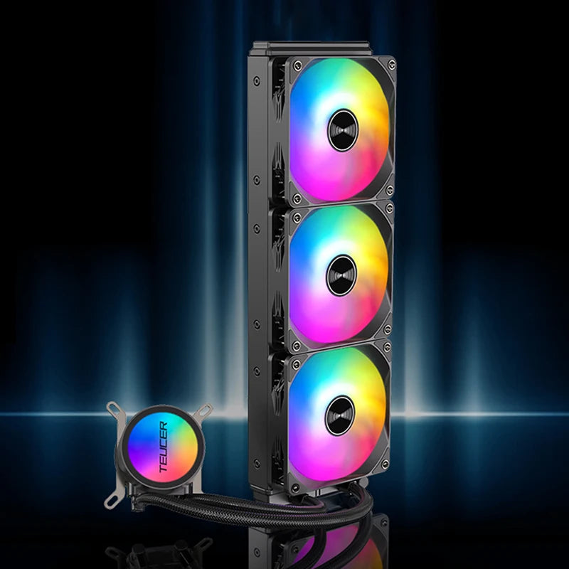 Teucer AF-S360 CPU Water Cooling Cooler LGA 2011 V3 X99 Bundkort Silent Level blændende farve PC-køler til 1700 1200 115X AM4