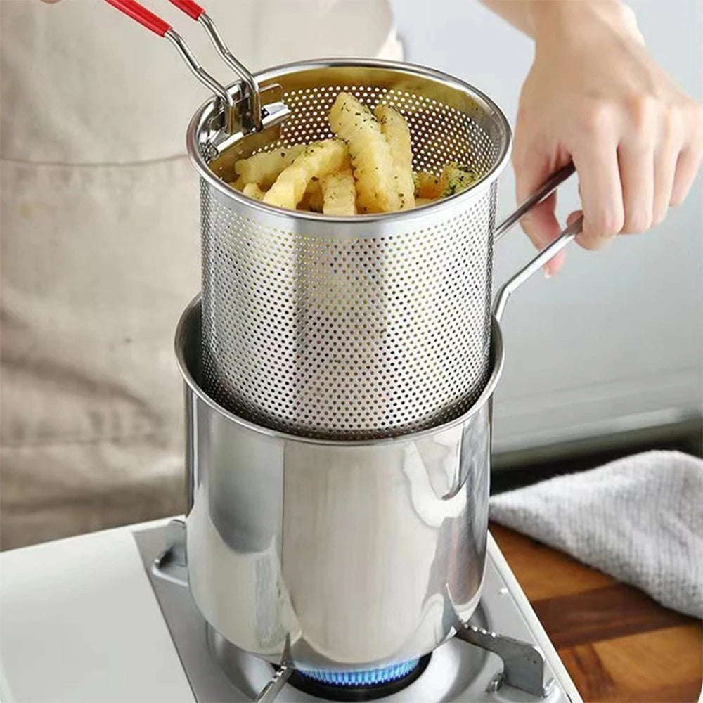 Deep Fryer 304 Fryer από ανοξείδωτο χάλυβα με το τηγάνι βοηθητικό κατσαρόλα για να εμβαθύνετε την ιαπωνική συσκευή κουζίνας γάλακτος