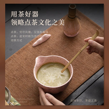 1/4PCS Pink Matcha Tea Whisk Teaware Kit Japanese Ceremony Bamboo Brush Ceramic Bowl Matcha Blender Tea Set Exquisite Gift Box