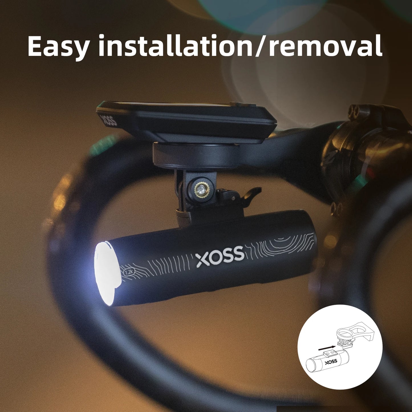 XOSS 1200 LM BIICE LUZ XL1200 FARÇO IMPRESEIRO TIPO DO TIPO C REPLAÇÃO REVILIDADE RELAÇÃO LUZ DE BICICLAR LUZ