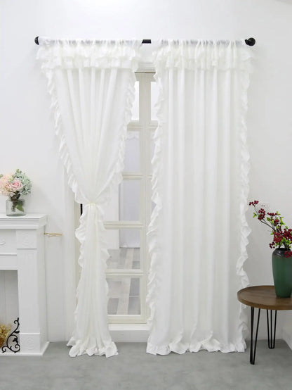 White Smooth Velvet Double Hat Curtains, Decoration For Living Room And Bedroom Windows, White Curtains For Weddings, Gatherings