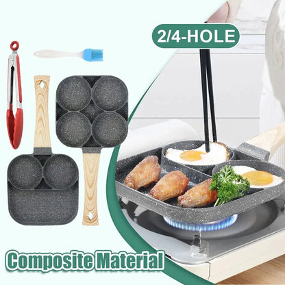 2/4-Frying Pot Pan Thickened Omelet Pan Non-stick Egg Pancake Steak Pan Hamburg Bread Cooking Egg Breakfast Maker Cookware Pan