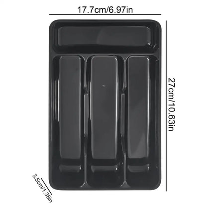 Compact Silverware Organizer with 4 Compartments Flatware Holder, Kitchen Cabinet Countertop Storage Solution Home Use