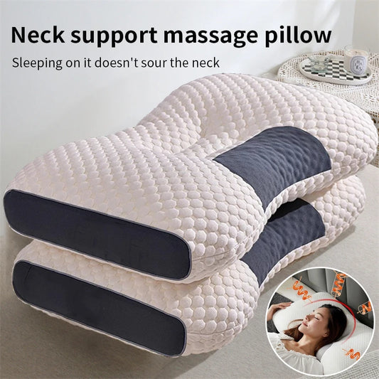 Almohada nueva del cuello ayuda a dormir y proteger el cuello ortopédico ortopedic doméstico masaje de fibra de soja almohada para dormir