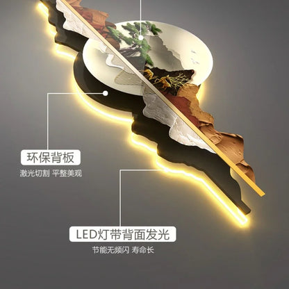 Modern Luxury Wall Clock LED Feather 3d Decorative Painting Large Wall Clock with Light Sofa Background Living Room Decoration
